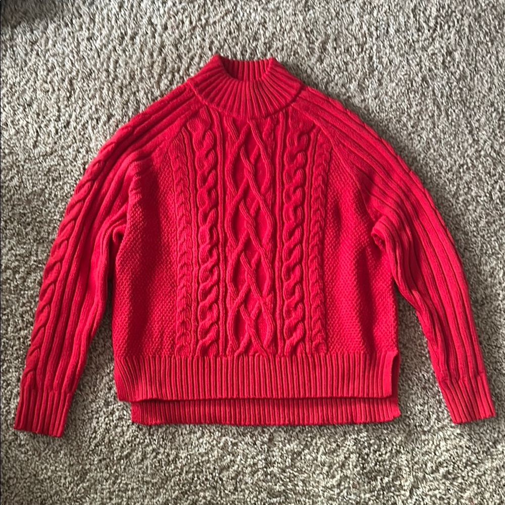 Red Cable Knit Sweater